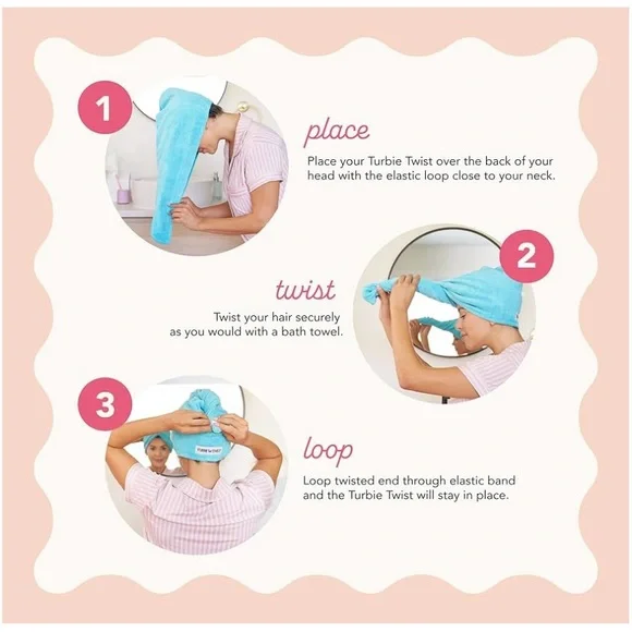 NEW White and Pink Turbie Twists - 2 Pack - Picture 3 of 4